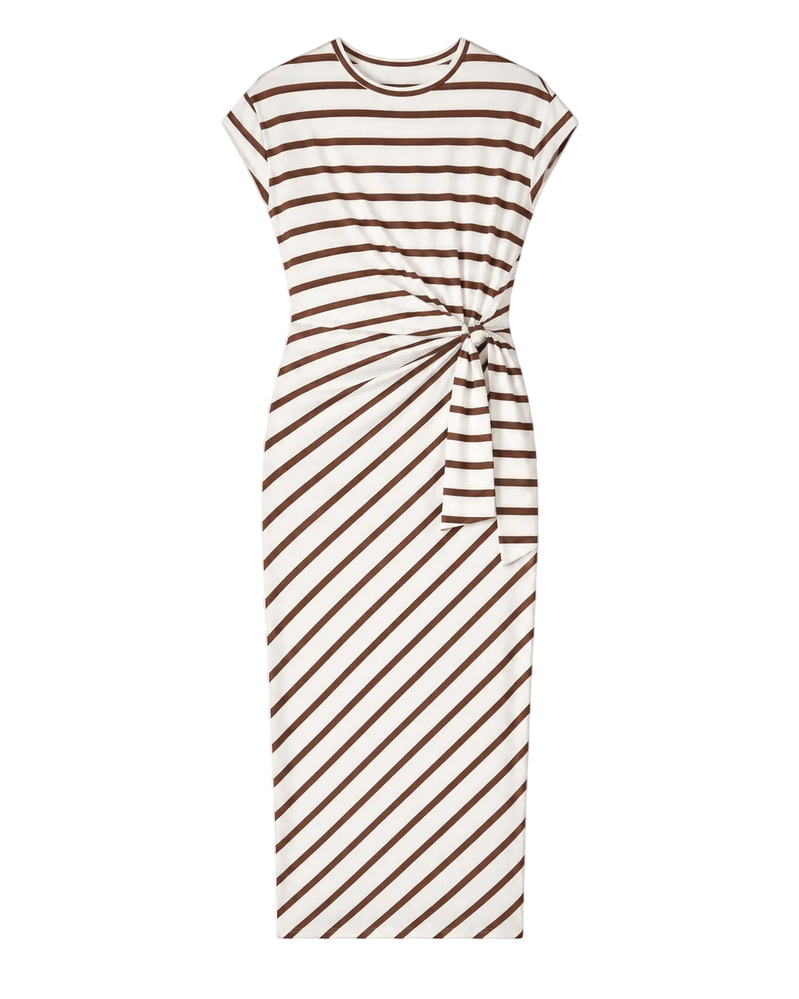 The Twist Stripe Midi - Brown/Cream