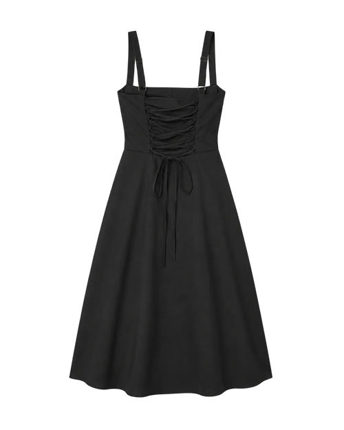 The Corset Slit Dress — Black