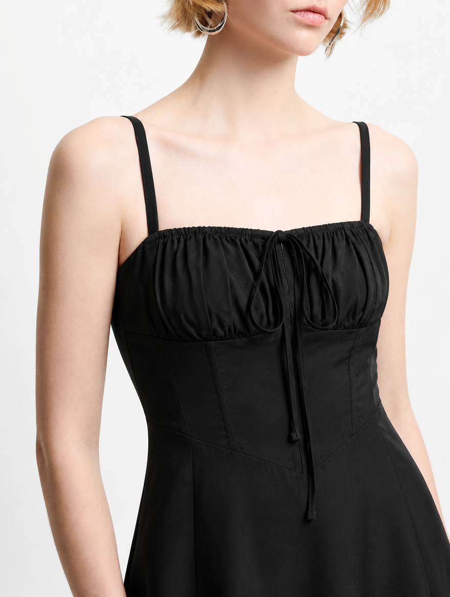 The Corset Slit Dress — Black
